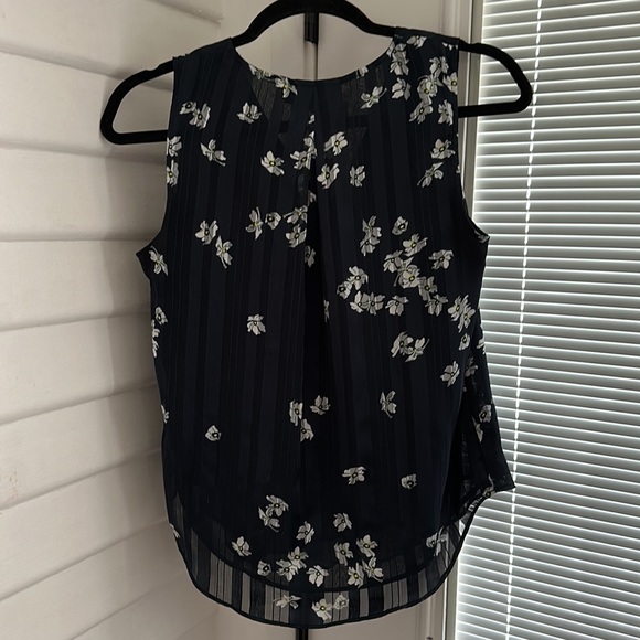 Banana Republic Navy Stripe Floral Blouse - Picture 5 of 5